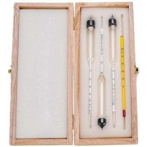 Alcoom&egrave;tre 3pcs avec thermom&egrave;tre Alcoom&egrave;tre Teneur en alcool 0-40, 40-70, 70-100 Vol% Densim&egrave;tre pour Spiritueux Distillats Whisky Brandy Vodka