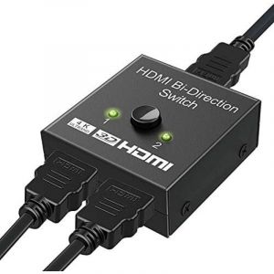 Commutateur HDMI, adaptateur HDMI Splitter 4K bidirectionnel 2 entr&eacute;es 1 sortie ou commutateur 1 entr&eacute;e 2 sorties, prise en charge 3D 4K 1080P, HDCP,