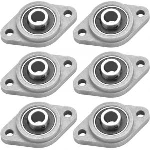 NOLUXA 6 PCS KFL08 Palier de Bride 8mm en Alliage de Zinc et Acier Paliers a Semelle Bloc Roulement &agrave; Bride Rhombique Portant Bloc D'oreiller pour