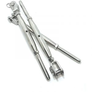 Ridoir &agrave; chape fixe soud&eacute;e avec embout &agrave; sertir inox A4. Garde corps, maritime.