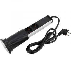 Bloc Escamotable Encastrable 3 Prises 2 USB Plan de Travail Cuisine Bureau