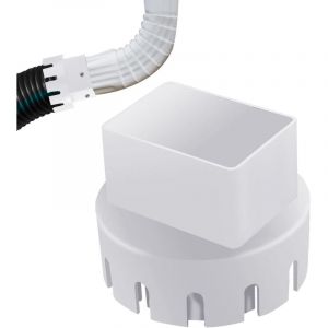 Largeight - Adaptateur de drainage de goutti&egrave;re - Raccord de soins de pluie carr&eacute; &agrave; rond, extension d'eau de pluie ext&eacute;rieure Convient aux tuyaux