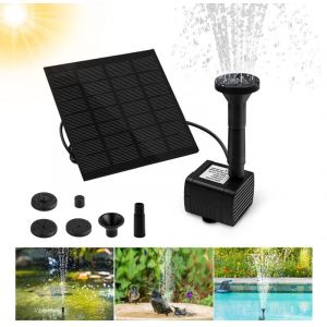 Fontaine Solaire, Fontaine Solaire Exterieure de Jardin avec 1,2W Fontaine &agrave; Eau Solaire avec 4 Buses Diff&eacute;Rent Ronde Fontaine Flottante Ext&eacute;rieure