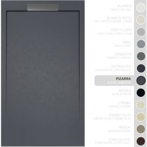Soulbath - Receveur de Douche - R&eacute;sine - Gel Coat - Texture Lisse/Pierre - ardoise - Antid&eacute;rapant- 130x80 Extra plat 3cm- Conception &Eacute;l&eacute;gante