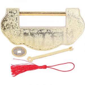 Cadenas Antique, Serrure De Porte Antirouille Cadenas Serrure Cl&eacute; Ensemble Vintage pour Bo&icirc;te &agrave; Bijoux(Laiton)