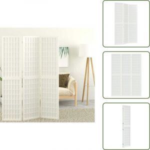 Vidaxl - Cloison de s&eacute;paration pliable 3 panneaux 120x170 cm Blanc - Cloison De S&eacute;paration - S&eacute;parateur Pi&egrave;ce - &Eacute;cran D'intimit&eacute; - Style Japonais