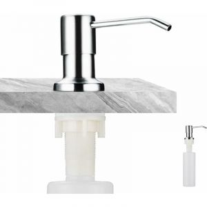 Distributeur de savon,Distributeur de Savon Encastrable, Distributeur Savon Evier Cuisine Acier Inoxydable, Distributeur Savon Integre avec Bouteille