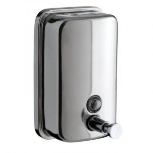 Presto - Distributeur de savon mural en inox bross&eacute; - chrom&eacute; bross&eacute; - 800ml