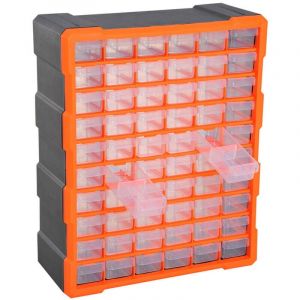 Organisateur Boîte à outils de rangement 60 Tiroirs en Plastique,Casier à vis outils - 37x15.5x47cm - Sûr Non toxique