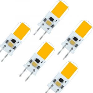 Ampoule led G6.35 GY6.35 led 2W 12V Haute Luminosit&eacute; &eacute;quivalente Lampe Halog&egrave;ne de 20 Watts Blanc Chaud 3000K (5-Packs)
