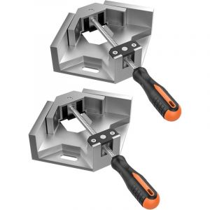 &Eacute;tau d'angle, [2 PACK] Etau d'angle 90&deg;en Alliage d'Aluminium, Pince &agrave; Angle Droit Outil de Serrage avec Double Poign&eacute;e, Porte-&eacute;tau avec M&acirc;choire