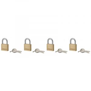THIRARD - Lot de 4 cadenas Type1+, 30mm, anse acier, 2 cl&eacute;s/cadenas, s'entrouvrant avec la m&ecirc;me cl&eacute; - THIRARD