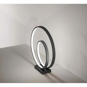 Lampe &agrave; poser led design m&eacute;tal noir perenz 6621 n lc