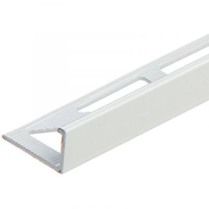 Monmobilierdesign - Lot de 10 Profil&eacute; de finition en aluminium pour carrelage angle droit 10 mm longueur 2,5 m Blanc (ral 9016)