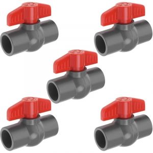 Beijiyi - 5pcs pvc Robinet à Tournant Sphérique Diamètre du Trou pvc Douille Extrémité Vanne d'arrêt Utilisée Dans les Piscines d'irrigation