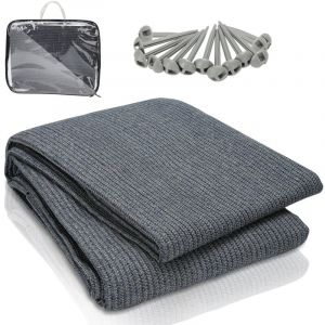 Swanew Tapis de tente camping, Tapis d'auvent de Camping, Auvent tapis, Tapis de sol pour caravane 200x200CM, Gris