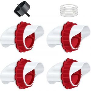 Mangeoire Poules - 4 pi&egrave;ces Mangeoire Poule Automatique, DIY Mangeoire &agrave; volaille Gravit&eacute; Kit pour Seaux Tonneaux Bacs