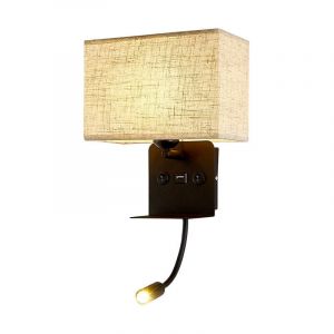 Applique Murale Int&eacute;rieure avec Flexible led Liseuse, Applique de Chevet avec Port usb Applique et &Eacute;tag&egrave;re, Lampe Murale de Chambre &agrave; Coucher avec