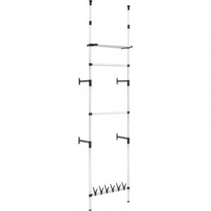 Syst&egrave;me de garde-robe t&eacute;lescopique barres et &eacute;tag&egrave;re Aluminium