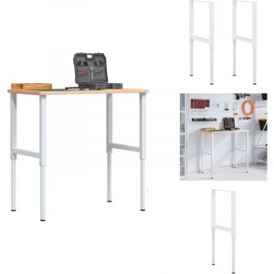 Vidaxl - Cadres d'&eacute;tabli r&eacute;glables 2 pcs M&eacute;tal 55x(69-95,5) cm Gris - Cadre De Table - Pied De Table - Table Ajustable - Table Industrielle - Cadre