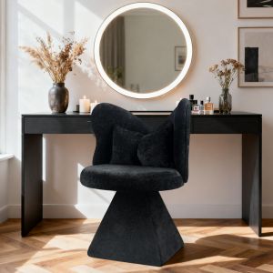 Chaise de coiffeuse avec dossier papillon, fauteuil pivotant, chaise de salle &agrave; manger, tabouret de maquillage pour chariot de toilette, convient au
