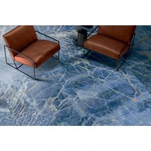 Stone By Stone - Gr&egrave;s c&eacute;rame - marmoteca - blue denim - 32x120x4,5x2x0,6cm gradone top - Vendu &agrave; l'unit&eacute;