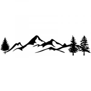 Autocollant de Voiture, pour SUV RV Camper Offroad 1 pièce Arbre Montagne décor de Voiture Pet forêt Autocollant de Voiture réfléchissant - Noir