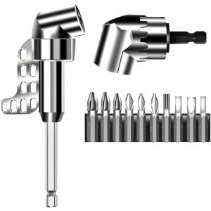 Perceuse à Angle Droit, 2pcs Angle Perceuse Foret à Angle Droit Extension Tournevis -Flexible Renvoi d'Angle Visseuse