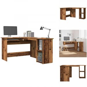 Vidaxl - Bureau d'angle vieux bois 120x140x75 cm bois d'ing&eacute;nierie - Bureau D'angle - Bureaux D'angle - Bureau - Bureau D'ordinateur