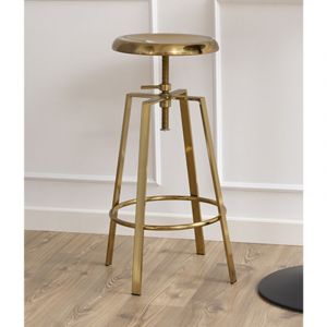 Ebuy24 - Tabouret de bar hauteur 67 &agrave; 87 cm en m&eacute;tal dor&eacute;
