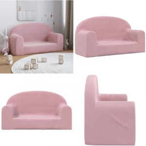 Vidaxl - Canap&eacute; pour enfants 2 places rose peluche douce - Canap&eacute; Enfant - Canap&eacute; B&eacute;b&eacute; - Mobilier Enfant - Meubles Pour Chambre D'enfant - Canap&eacute;