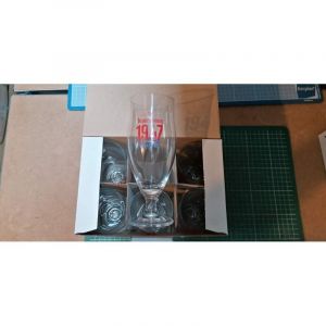Lot de 6 verres Kronenbourg 1947 - 25 cl - Verres &agrave; bi&egrave;re neufs