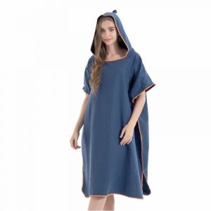 Cape de bain cape absorbante &agrave; s&eacute;chage rapide en polaire double face en microfibre cape de peignoir &agrave; langer-bleu marine, 90110cm, 1pc