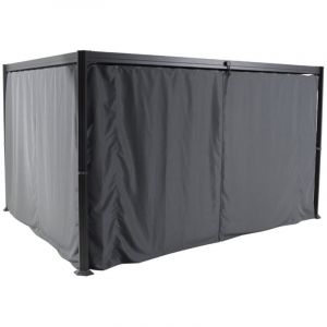 Hesperide - Rideaux pour pergola Belize 3,6x3m ardoise en polyester - Hesp&eacute;ride