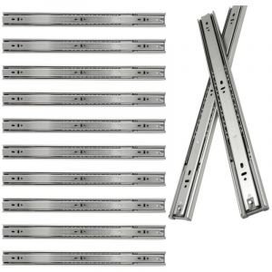 TolleTour Glissi&egrave;res de tiroirs Coulisse &agrave; sortie totale roulement &agrave; billes Coulisse pour charges lourdes Coulisse t&eacute;lescopique 45mm 450mm 10 paire