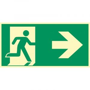 Signalisation photoluminescente d'évacuation droite