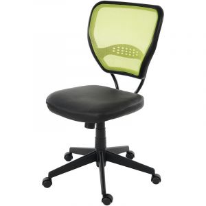 HHG - jamais utilisé] Fauteuil/chaise de bureau Seattle, charge 150kg, similicuir, vert, sans accoudoirs