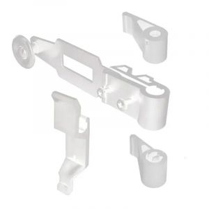 Kit d'accessoires pour espagnolette de volet battant – Fermeture sécurité volet & persienne – 4 pièces – Blanc mat – Polyamide résistant