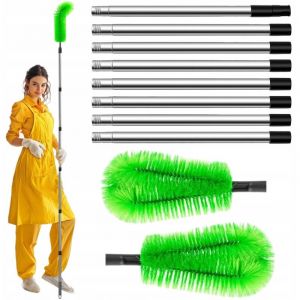 Outil de nettoyage de goutti&egrave;re, perche telescopique nettoyage,brosse extensible longue port&eacute;e, outil de nettoyage de goutti&egrave;re pour goutti&egrave;re de