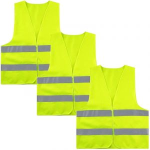 3 Pi&egrave;ces Gilet de S&eacute;curit&eacute; Enfant,Gilets R&eacute;fl&eacute;chissants,Gilet Jaune R&eacute;fl&eacute;chissant,Gilet Enfant en Forme de Triangle,Gilet D'avertissement pour