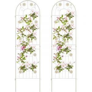 Treillis de Jardin 180CM en M&eacute;tal pour Plantes Grimpantes, Panneaux de Treillis, Treillis en Arc de Style R&eacute;tro D&eacute;coratif pour Vigne Lierre Roses