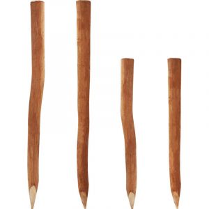 Aquagart - 15 poteaux bois pour palissade 1,5m i diam&egrave;tre 6-9cm i poteau de cl&ocirc;ture en noisetier i poteau de cl&ocirc;ture