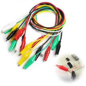 Lablanc - 10pcs Pince Crocodile Fils de Test, Câble de mesure double extrémité Isolé Clips, Câble Crocodile pour Multimètre, Pinces Crocodiles pour