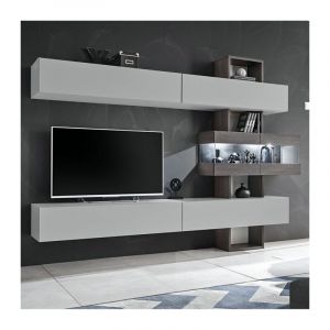 Paris Prix - Ensemble Meuble tv 'Tokyo' 250cm Gris & Ch&ecirc;ne