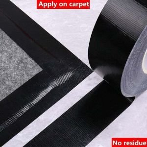 Lot de 5 rubans adh&eacute;sifs en tissu noir 220 microns x 50 mm x 20m, gaffer noir,ruban adh&eacute;sif americain de r&eacute;paration d'&eacute;tanch&eacute;it&eacute;,heavy duty duct