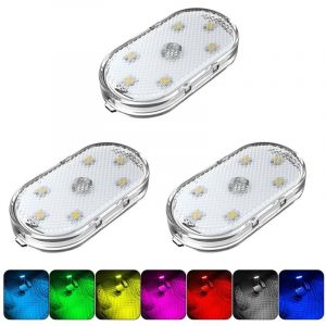 3 Pi&egrave;ces Tactile Plafonnier de Voiture Magn&eacute;tique-Portable &Eacute;clairage Int&eacute;rieur de Voiture pour Voiture Camion Placard Camping Caravane