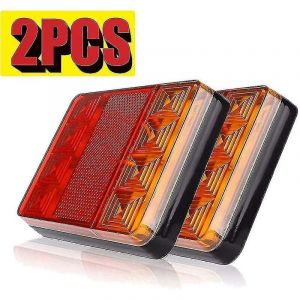 Ensoleille - 2 pièces de feux arrière de camion à led, clignotants, feux de freinage de remorque, véhicules d'ingénierie, feux arrière à led de