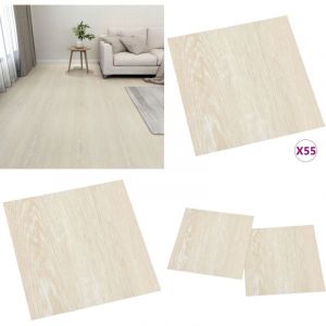 Vidaxl - Dalles de plancher autoadhésives 55 pcs pvc 5,11 m² beige - Carrelage Pvc - Dallettes De Sol - Planchers Adhésifs - Revêtement De Sol