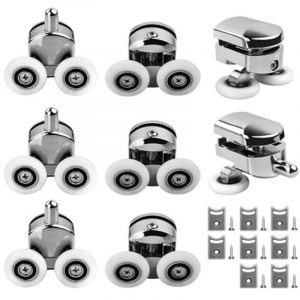 8 roulettes de porte de douche, &Oslash; 23 mm, pour portes coulissantes, roulettes de rechange pour parois et portes de douche en verre