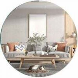 Miroir en Verre Autocollant hd Miroir Rond Autocollant Grand Miroir sans Cadre 30 cm Miroir de Table Autocollant Carreaux de Miroir Miroir